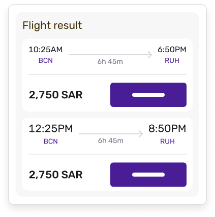 Select the departure flight that suits your needs, then click Select